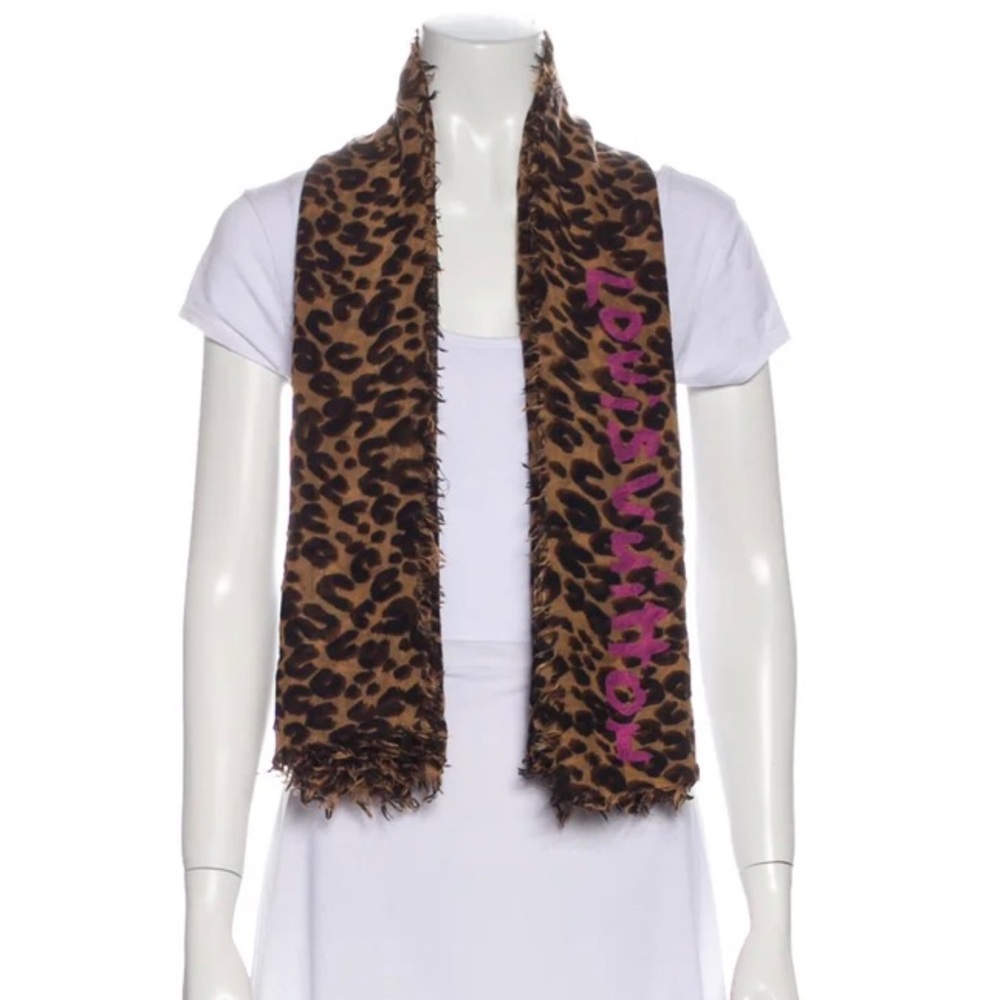 Louis Vuitton Leopard Graffiti Scarf